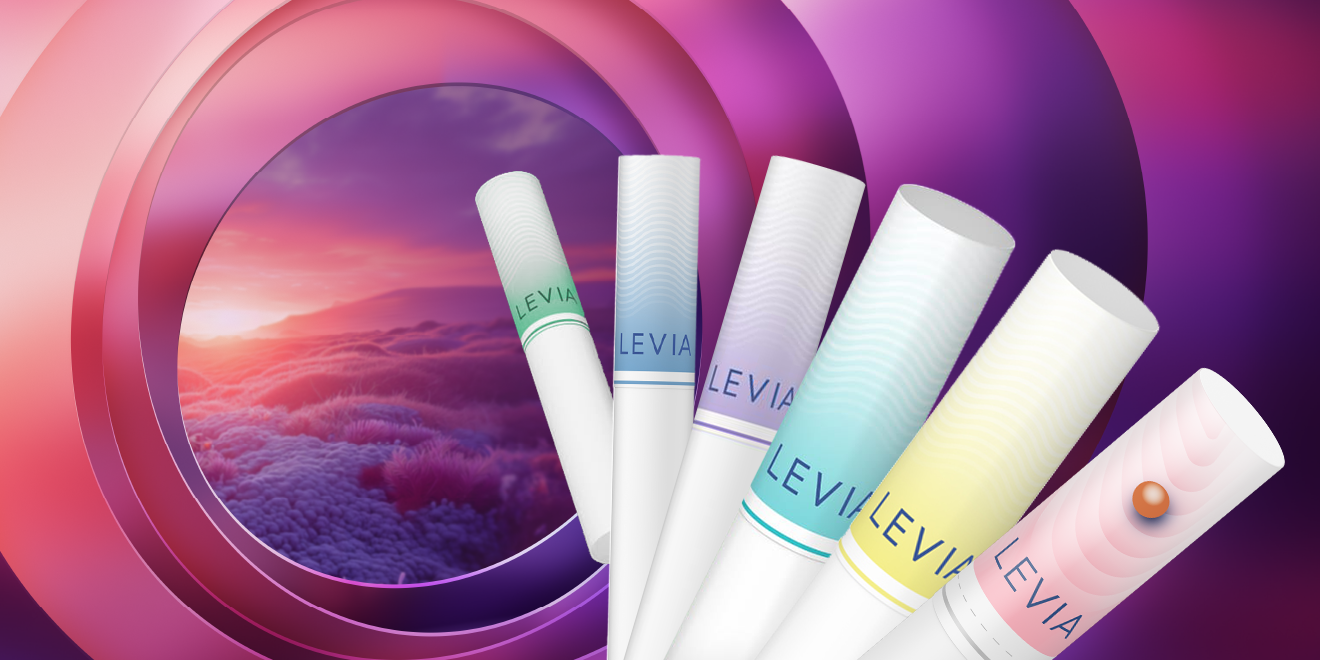 Imagem de sticks LEVIA Green Sonata, LEVIA Glacial Beat, LEVIA Electro Purple, LEVIA Island Beat, LEVIA Yellow e LEVIA Summer Pearl